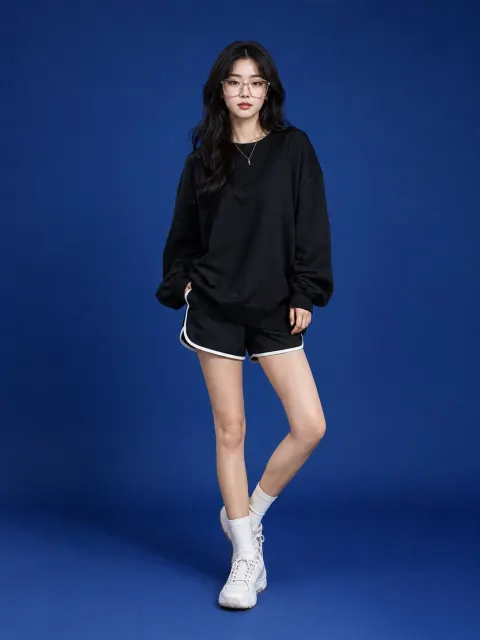 Blue Studio Streetwear Fashion Portrait