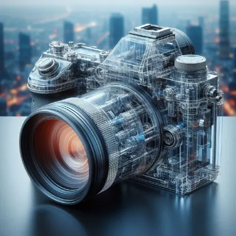 Transparent Camera With Visible Internal Structure