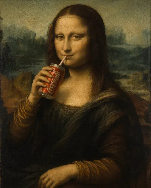 Mona Lisa Sipping Cola