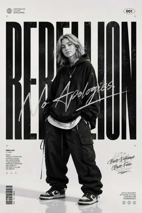 Black White Streetwear Editorial