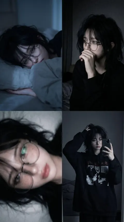 Melancholic Night Portrait Collage