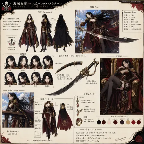 Pirate Queen Anime Character Design