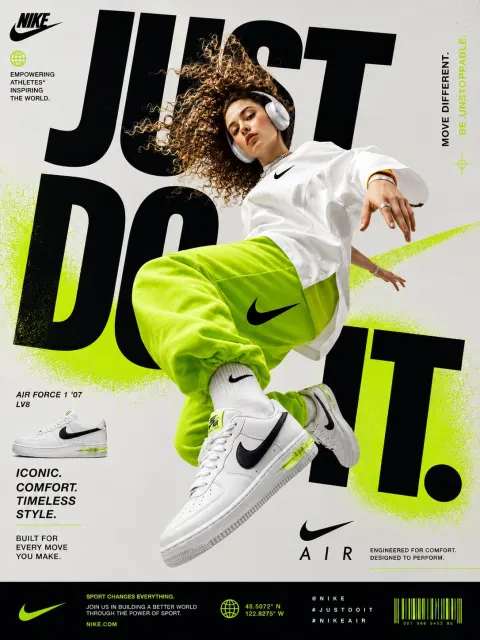 Nike Neon Green Joggers Air Poster