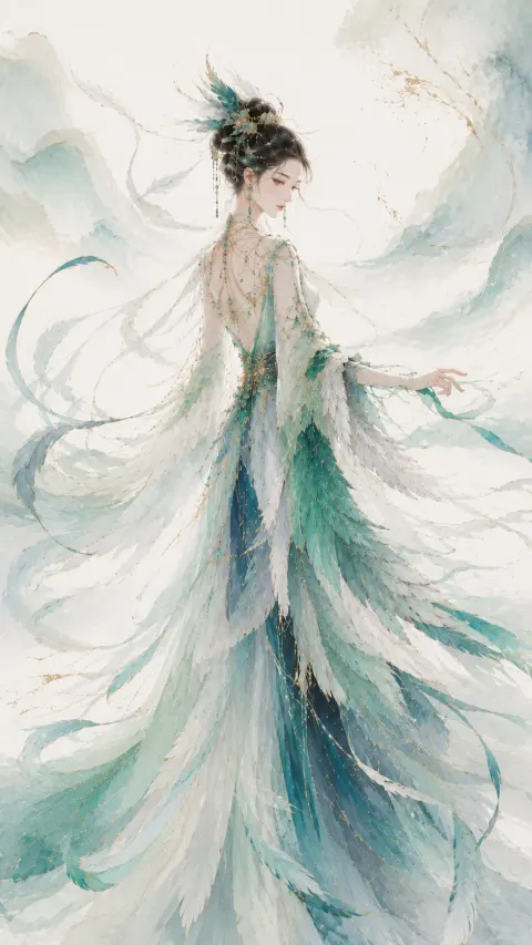 Azure Luan Feather Couture