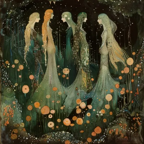 Enchanting Nymphs in Dulac and Nielsen Fairytale Style