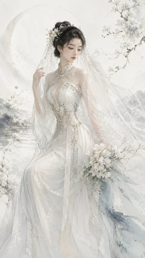 Ink Gold Evening Wedding Dress
