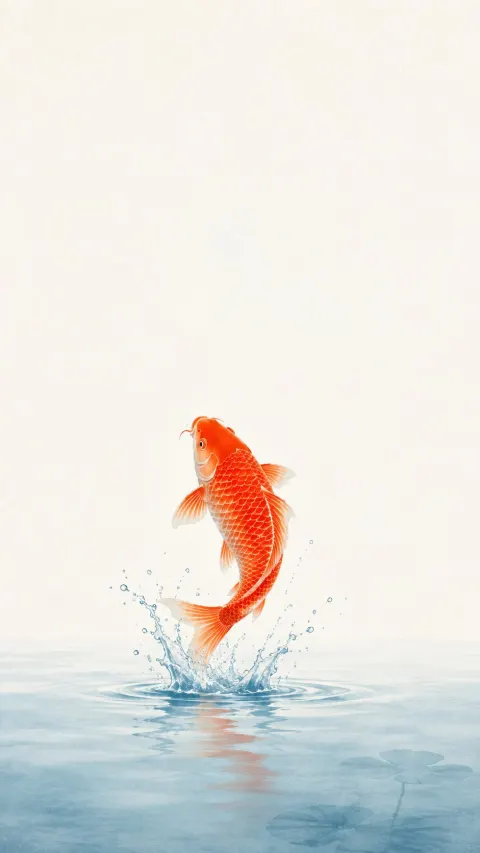 Koi Leap Zen Luck Poster