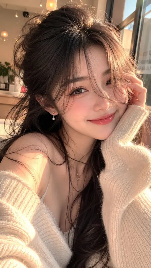 Golden Hour Beauty Selfie Portrait