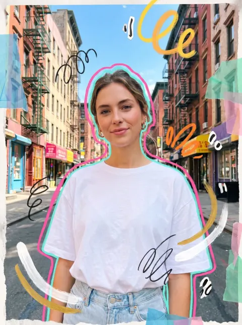 Urban Collage Girl Portrait