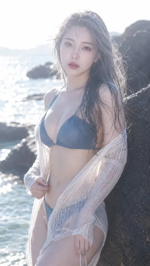 Dreamy Backlit Beach Portrait