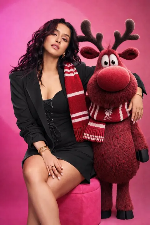 Pink Suit Lady with Reindeer