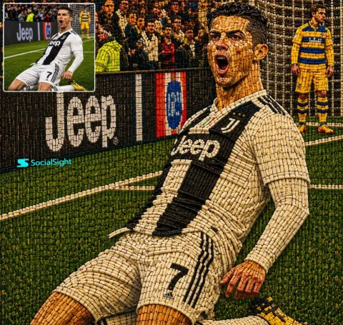 Wooden Ronaldo World Cup Sculpture