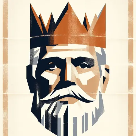 Retro Silkscreen King Poster in Milton Avery Style