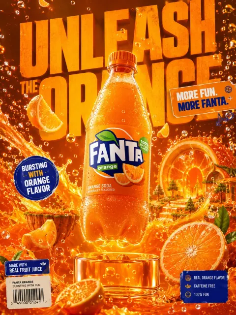 Fanta Orange Premium 3D Ad