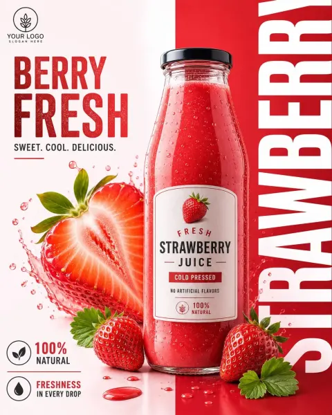Premium Strawberry Juice Ad
