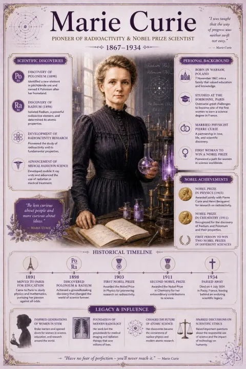 Marie Curie Scientific Legacy Infographic