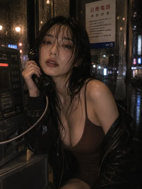 Rainy Phone Booth Midnight Whisper