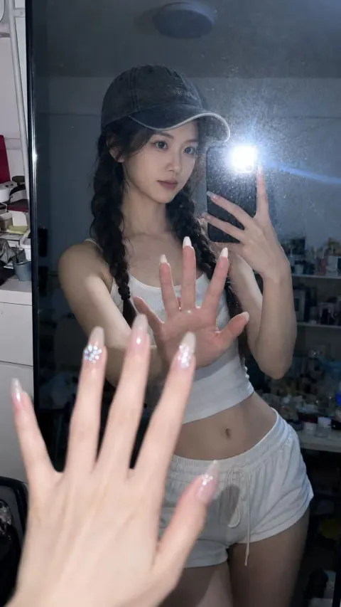Late Night Bedroom Mirror Selfie