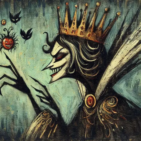 Textured Evil Queen Storybook Surrealism Oil Painting