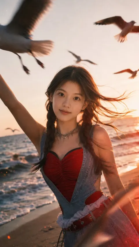 Cinematic Sunset Seaside Portrait