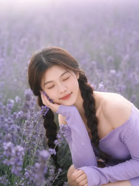 Dreamy Lavender Field Portrait