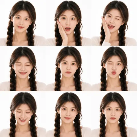 3x3 Studio Expression Contact Sheet