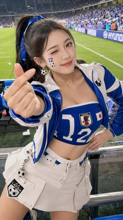 Soccer Babe Sweet Wink Pose
