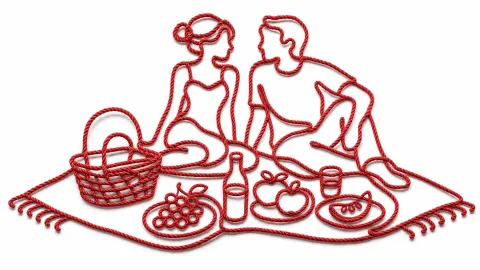 Red Rope Picnic Love