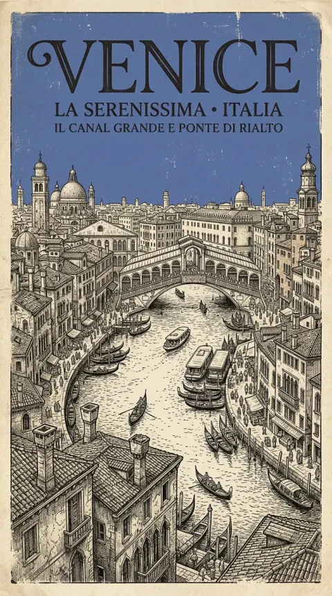 Retro Archival City Poster