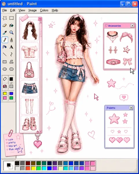 Retro MS Paint Dress-Up Interface
