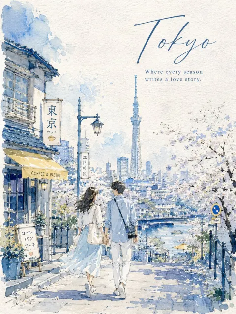 City Lovers Watercolor Travel Poster