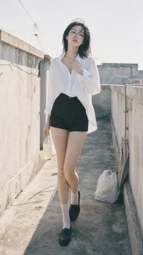 Rooftop Stroll Cool Girl