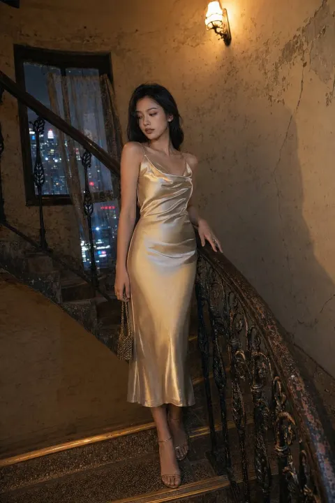 Shanghai Night Stairs Portrait