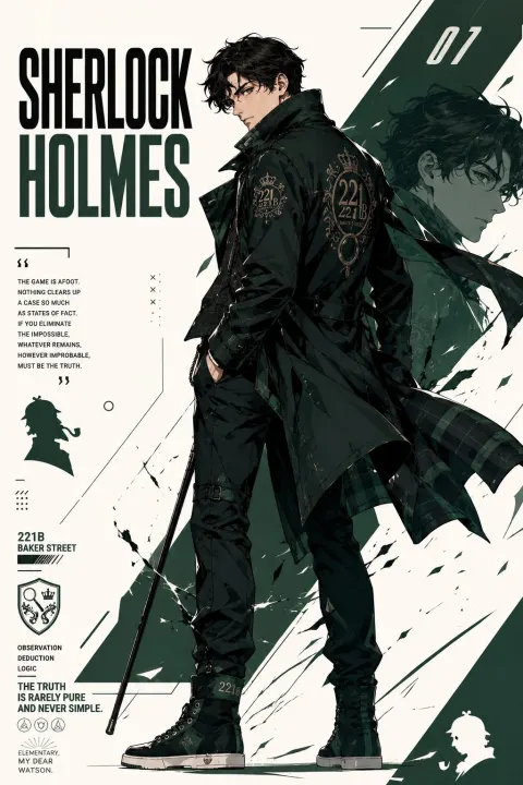 Holmes Sparrow Futuristic Anime Poster