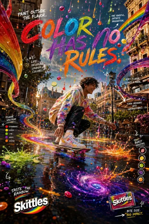 Skittles Paint Outside The Flavor