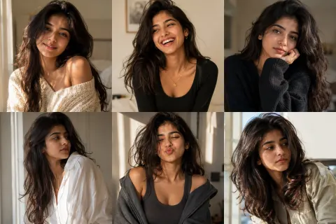 South Asian Women Casual Portrait Collage