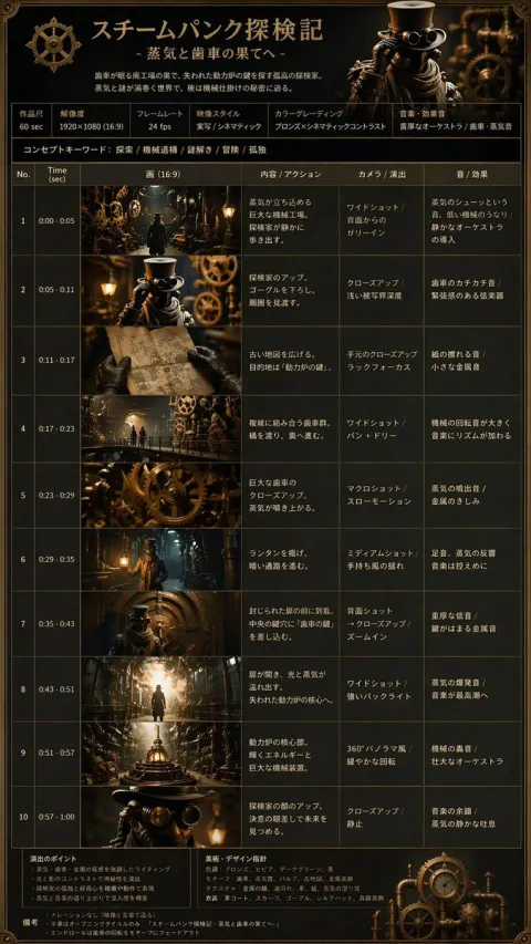 Steampunk Adventure Storyboard