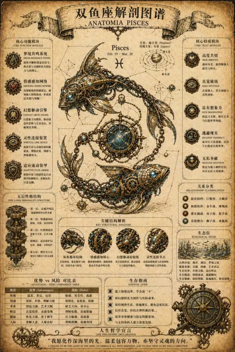 Steampunk Constellation Anatomy Poster