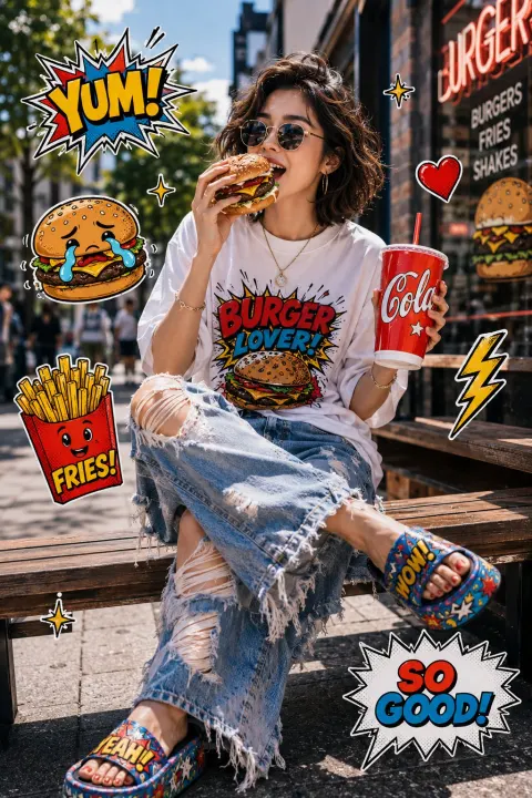 Cool Girl Burger Pop Fashion
