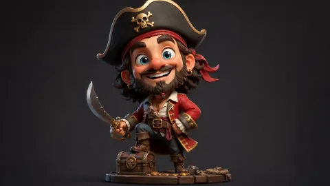 Charming 3D Big-Head Comic Character