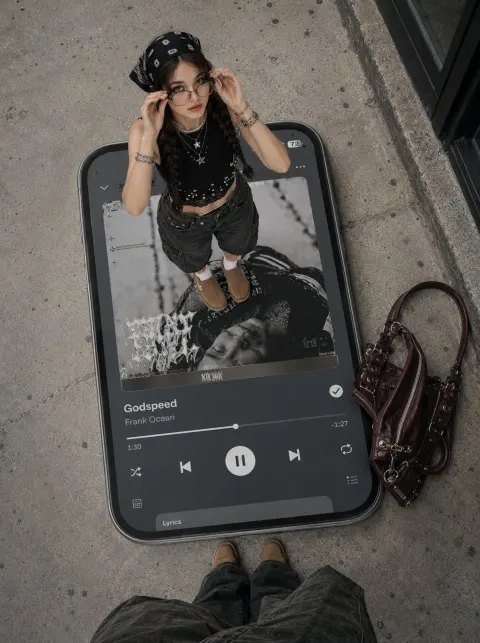 Giant Phone Illusion Street Fashion