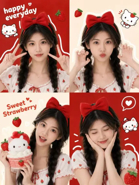 Sweet Strawberry Sticker Portrait