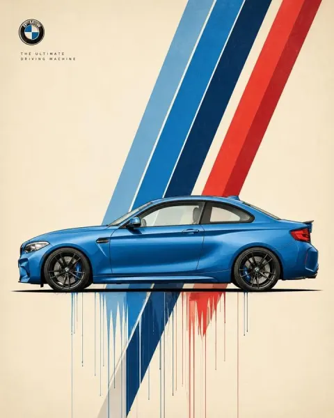 Swiss Modernist Car Poster