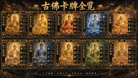 Card-Style Ten Ancient Buddha Art