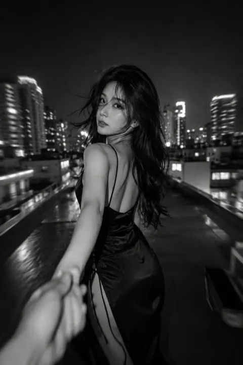 Cinematic Black White Portrait
