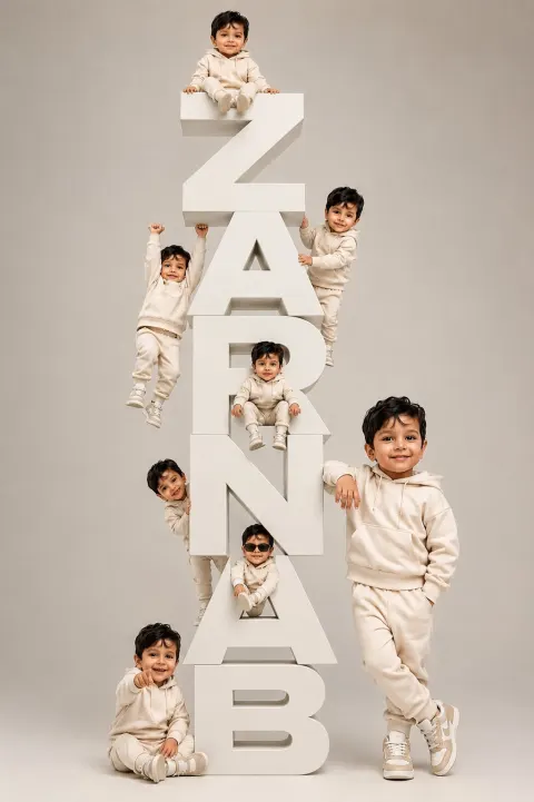 Toddler Clones ZARNAB Letter Art