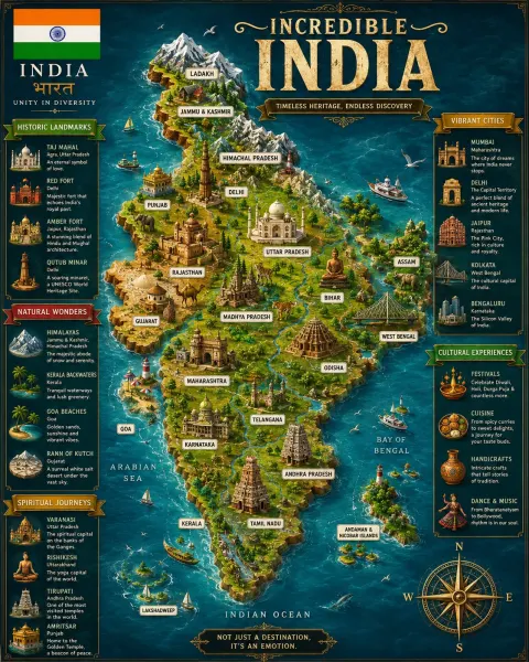 Luxury Isometric Travel Map Poster