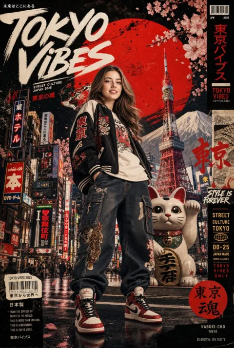 Tokyo Vibes Cyber Street Poster