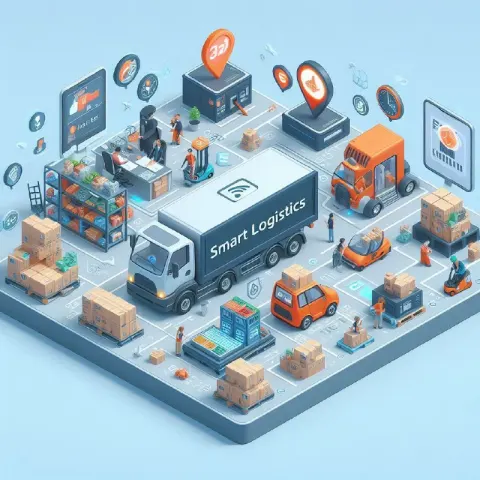 Smart Logistics Isometric 3D Illustration in C4D Style