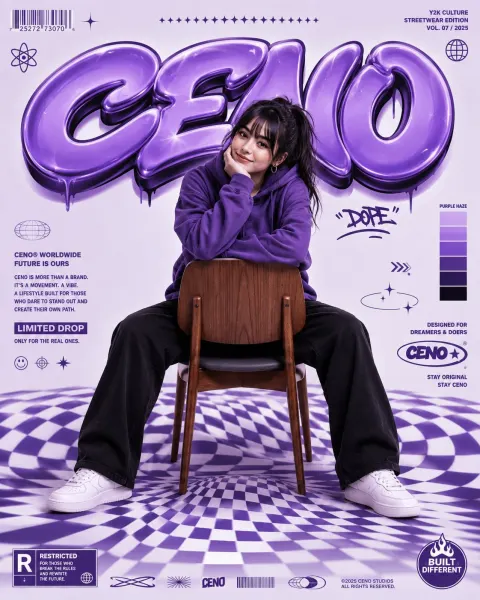 Purple Y2K Streetwear Editorial